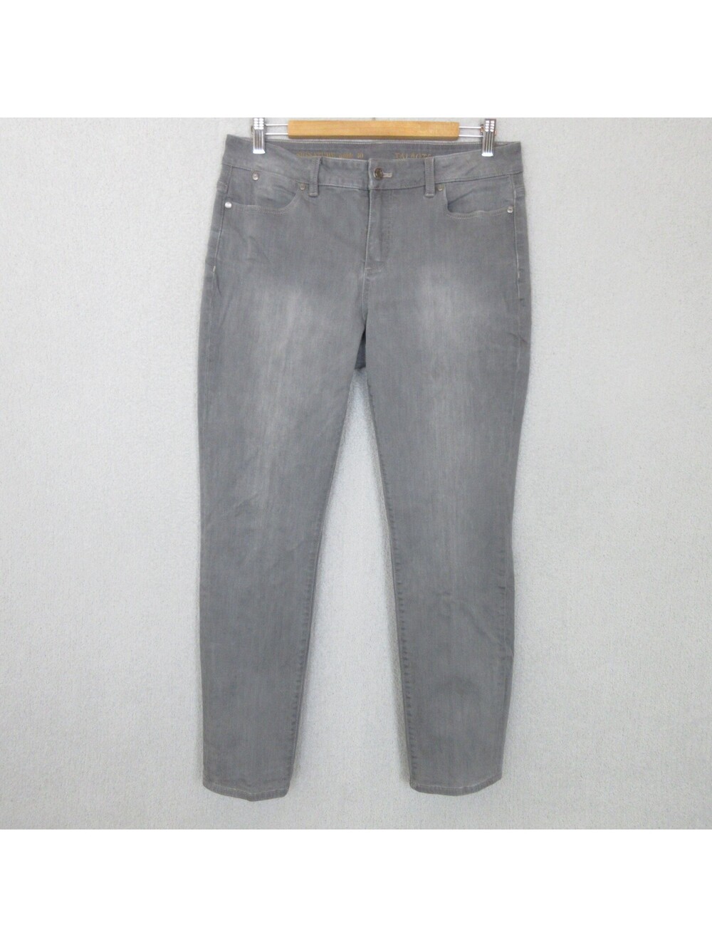 Talbots Women's Signature Fit Skinny Ankle Jeans 10 (34x29) Gray Cotton Blend